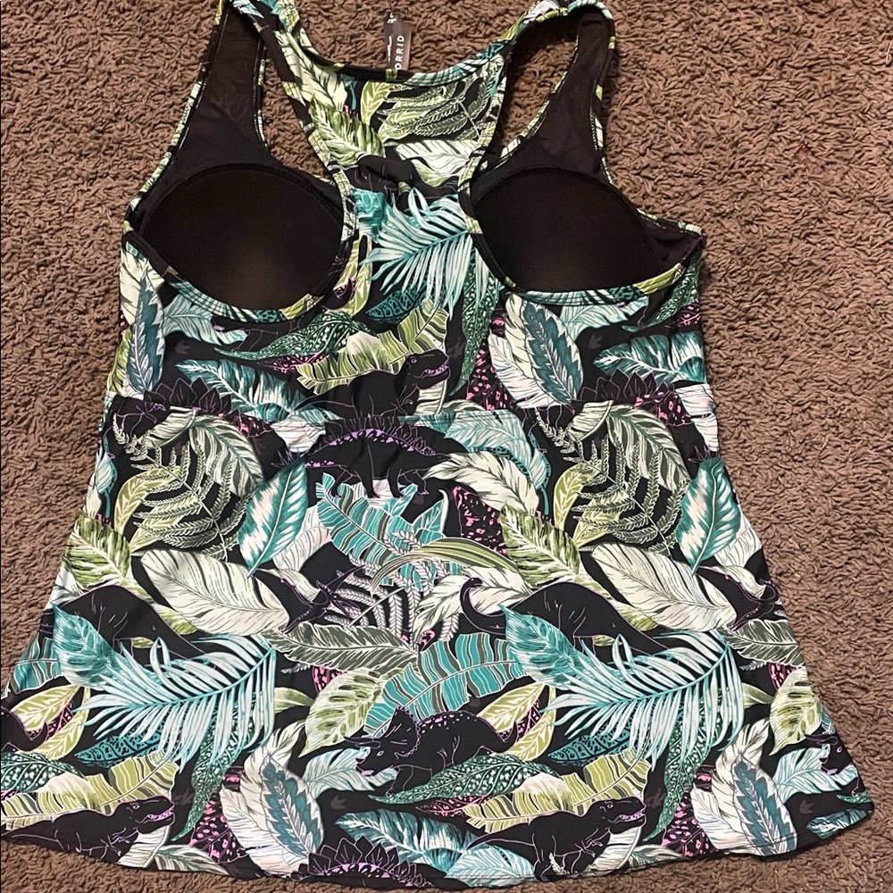 Torrid Tropical Leaf Print Tankini Top and Bottom - Picture 8 of 10